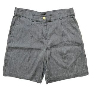 LOFT Gray High-Rise Bermuda Shorts